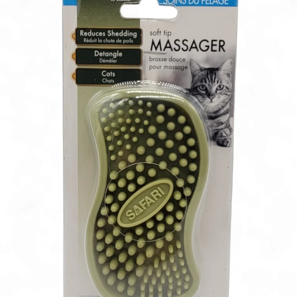 Safari® Cat Soft Tip Massager by‎ Coastal – Gentle Dual-Sided Grooming Tool